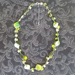 Nice green shell and bead necklace